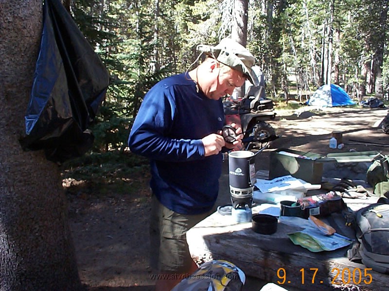 26. Steve uses his new Jet Boil to make morning coffee..jpg