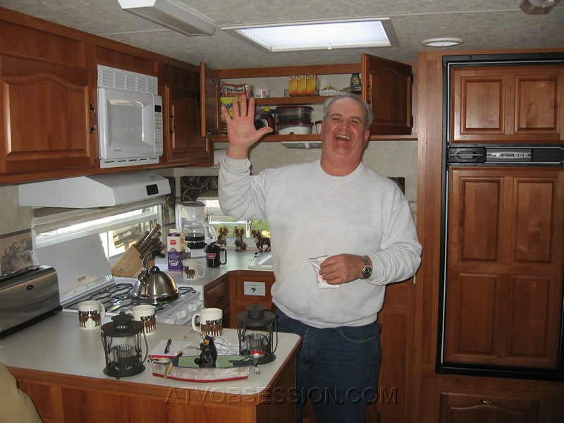 026. Steve Jackson welcomes us into his trailer for hot chocolate and coffee..jpg